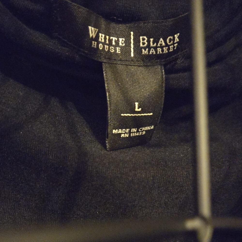 White House Black Market Draped Black Blouse - Picture 2 of 3
